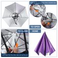 thumbnail image 5 of Uxcell Umbrella Hat 30Inch Hands Free Umbrella Cap for Fishing Camping Raindrop Purple, 5 of 6