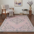 thumbnail image 3 of 2x3 Area Rug Machine Washable Non Slip Low Pile Indoor Rug for Entryway, Entrance, Front Door, Bathroom, Floral Bird Print Pattern, Dusty Blush, 3 of 5