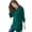 Emerald Green, variant on Plus Size Side Button V-Neck Waffle Knit Sweater