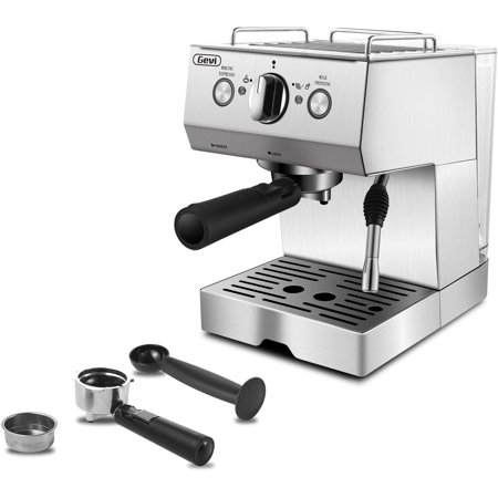 Gevi Silver Used-Very Good Stainless Steel 15 Bar Espresso Machine 2 Shot Pump
