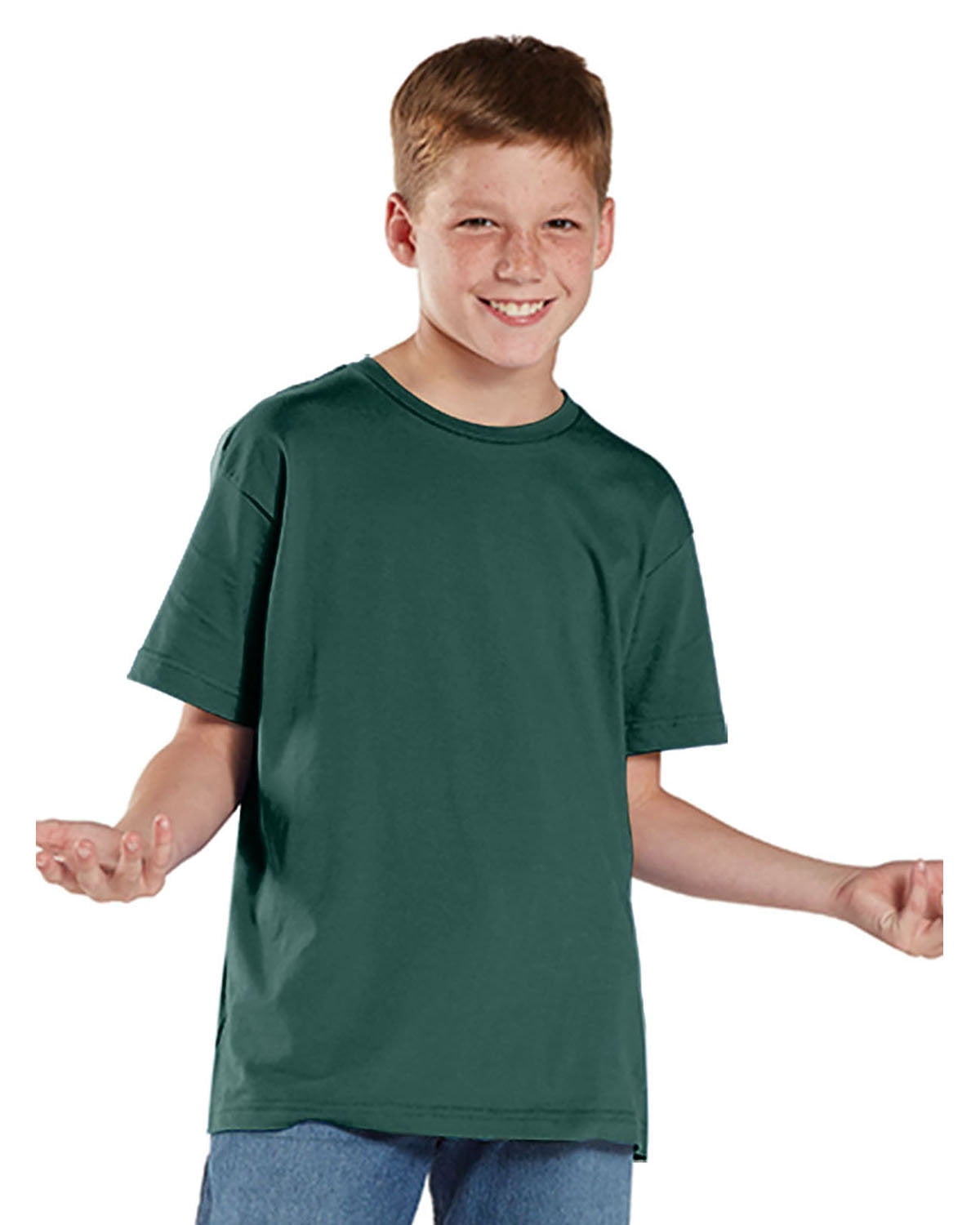 Aquaguard Boys 3-Pack T-Shirt Crew Neck Short Sleeve 100% Cotton Tee, Size: 4-14 - Medium - Forest