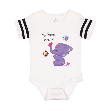 

Inktastic Nonna Loves Me Purple Elephant Cute Gift Baby Girl Bodysuit