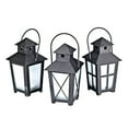 thumbnail image 1 of Gerson 39228 - 3" x 5.5" Black Metal Mini Lantern with Color Changing and Amber LED Tealight Candle Light (3 pack) with Timer, 1 of 1