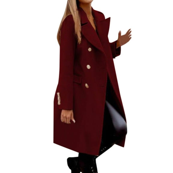 Fall Winter Women's Double Long Wool Coat Slim Fit Overcoat Elegant Warm Outerwear For Ladies Stylish Anorak Jacket