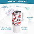 thumbnail image 4 of 40 Oz Car Handle Water Bottle Water Cup Water Bottle Water Jug Coffee Cup Travel Water Bottle Pink Roses Cute, 4 of 8