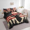 thumbnail image 3 of Homewish Safari Deer Silhouette 7-Piece Twin Bedding Sets,American Flage Pattern Bedding Comforter Set,Red Beige Black Sheet Sets For Boys Teens,Super Cozy Room Decor Reversible, 3 of 8