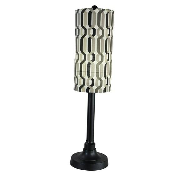 Patio Living Coronado 42" Table Lamp 62190 with 2" black body and New Twist Caviar outdoor fabric shade