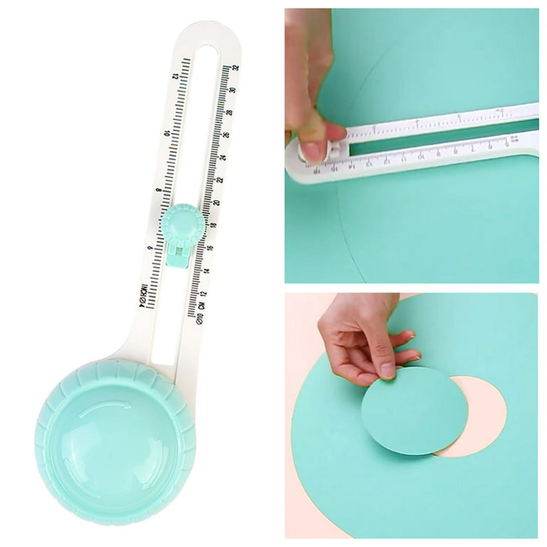 Circle Cutter for Paper, Circle Paper Cutter, Compass Cutter, Portable Adjustable Rotary Circular Cutter Composite Paper, Home Office, Cardboard Green