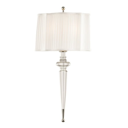 

2-Light Pleated Wall Sconce 12 inches Wide By 24 inches High Polished Nickel Bailey Street Home 116-Bel-2973404