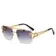 thumbnail image 2 of Gafas de sol sin montura con degradado, estilo masculino, gafas de sol de doble haz para mujer, 2 of 5