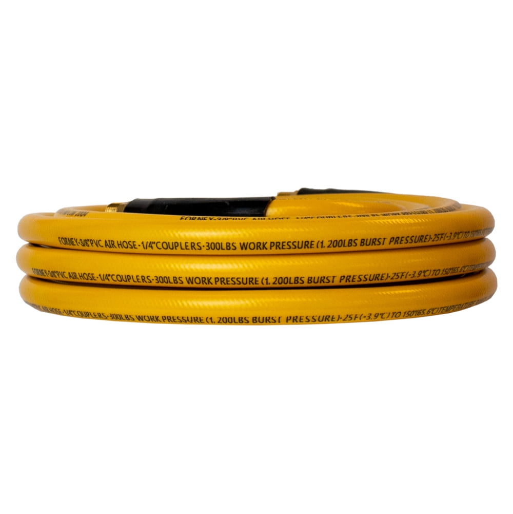 Forney Industries PVC Air Hose, Yellow, 3/8 in x 25ft