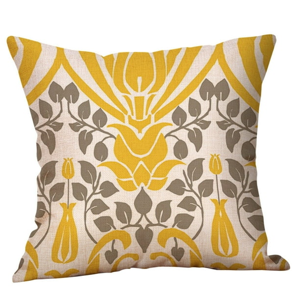 Mustard Pillow Case Yellow Geometric Fall Autumn Cushion Cover