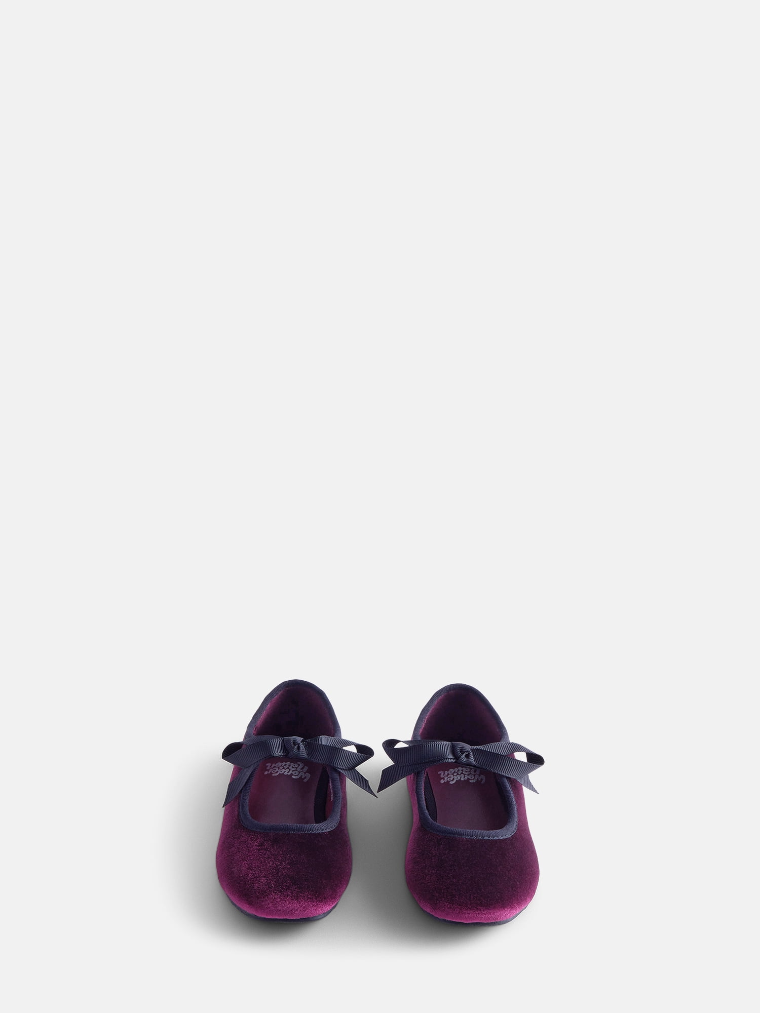 Wonder Nation Toddler Girls Velvet Bow Ballet Flats