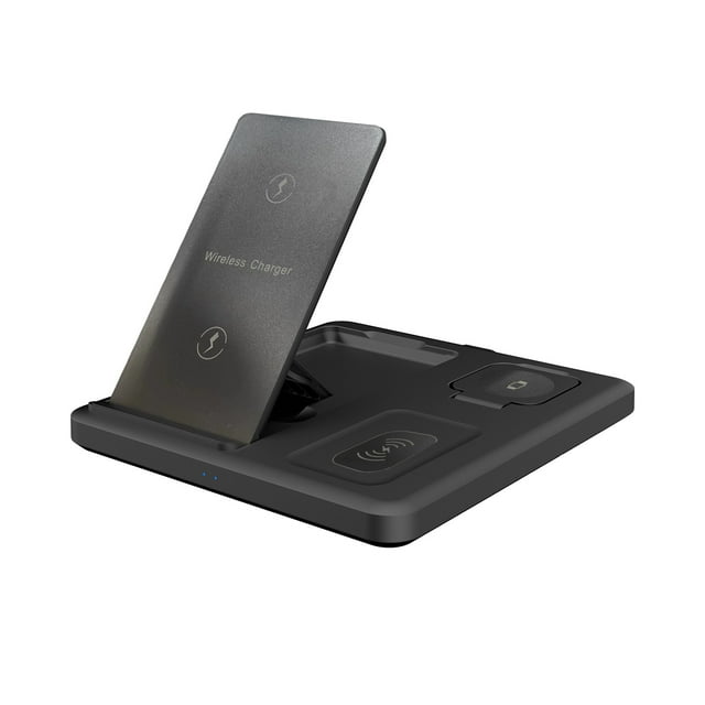 Reloj Inteligente para Teléfonos Android Soporte Plegable de Carga Rápida Inalámbrica Multifuncional, Teléfono / Reloj / Auriculares Tres en Uno Cargador Inalámbrico Adecuado para Teléfonos Inteligent