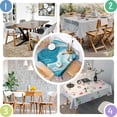 thumbnail image 4 of Square Tablecloth, Waterproof Polyester Table Cover, Wrinkle Resistant & Washable Fabric for Dining, Kitchen, Picnic, 60x60in(152x152cm), Liquid & Marble Print, 4 of 6
