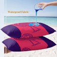 thumbnail image 4 of Pink Navy Blue Flamingo Lumbar Pillow Covers 20x12 Inch Set of 2, Summer Beach Coastal Modern Art Waterproof Outdoor Pillow Covers, Decorative Cushion Pillowcases for Couch, Sofa, Bed, Garden, Patio, 4 of 9