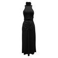 thumbnail image 5 of Hulanddfd Women's Set Sleeveless High-Neck Top and Skirt Solid Two-Piece Set Black Size L, 5 of 7