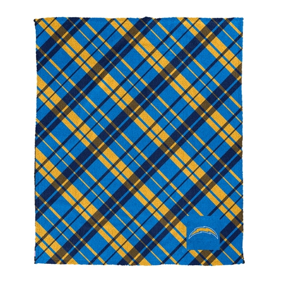 Pegasus Los Angeles Chargers 50" x 60" Dash Logo Patch Ultra Cozy Sherpa Blanket