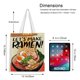 thumbnail image 5 of ramen Bolso de tela con estampado de lienzo para mujer, bolsa de compras reutilizable y estética, con cremallera interior, regalo para mujer, 35 × 40 cm., 5 of 6
