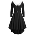 thumbnail image 1 of SNKSDGM Nouvelle Tendance Mes Articles Femmes Noël - Panneau en Peluche Manches Longues Col en V Robe de Soirée Asymétrique, 1 of 1