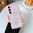 thumbnail image 3 of Compatible for Galaxy S20 FE 5G Case 6.5",Curly Wave Design Transparent Bling Glitter Star Shiny Case Cute Clear Transparent Shockproof Protection Soft Phone Cover Case for Women Girls, Pink, 3 of 11