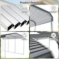 thumbnail image 6 of Acekid 10x15'Outdoor Carport, Heavy-Duty Metal Carport,Metal Carport with Galvanized Steel Roof and Frame,Upgraded Extra Large Metal Garage for Pickup,Car,Boatand Tractors,Trucks, 6 of 7
