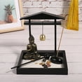 thumbnail image 4 of Mini Jardín Zen Con Estatua de Buda, Jardín Zen, Bandeja Dede Buda, Decoración Innovadora para El Hogar, Sala de Estar, Adorno Artesanal de Resina, Relajación, Composición, 4 of 7