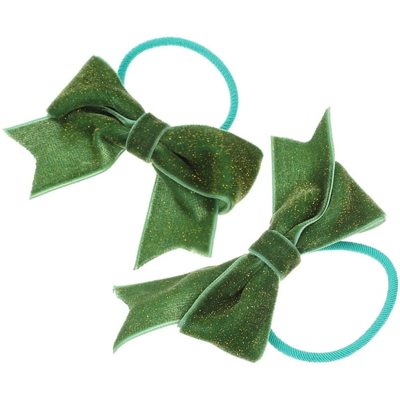LOLIPPYY 1 Pair Green Bowknot Hair Ties for Girls, Stylish and Charming Hair Accessories