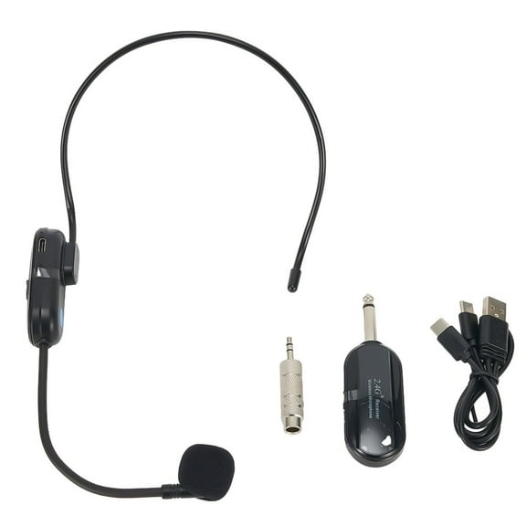 2.4G Wireless Microphone Headset 160FT Range Headset Mic For Voice Amplifier Speaker Karaoke Computer Teaching Meeting Yoga Sing