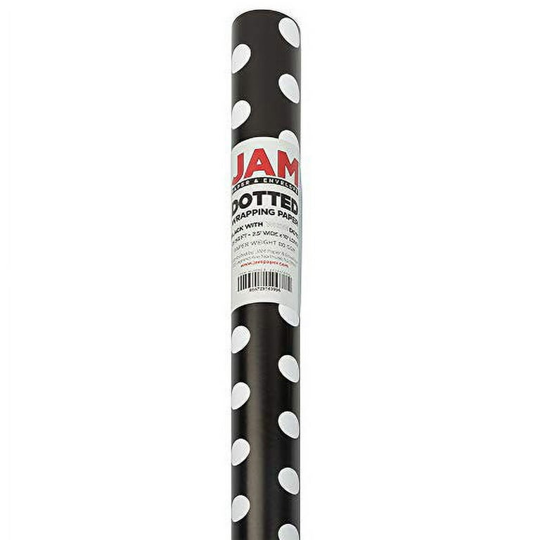 JAM Paper Wrapping Paper, Black & White Polka Dot, All