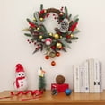 thumbnail image 4 of XYAIYT Front Door Christmas Wreath Outdoor Decorations Weather Resistant Linen Bow Artificial Flower Elegant Hanging Decor Versatile Indoor Centerpiece Gift 14.2in Red, 4 of 7
