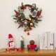 thumbnail image 4 of Corona de Navidad para Puerta Principal 18 Pulgadas Floral Artificial | Elegante lazo de lino, resistente a la intemperie, decoración versátil para el hogar de vacaciones, colgante de pared interior, 4 of 7