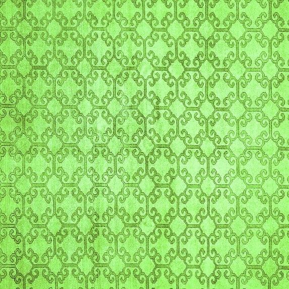Ahgly Company Indoor Square Abstract Green Modern Area Rugs, 6' Square