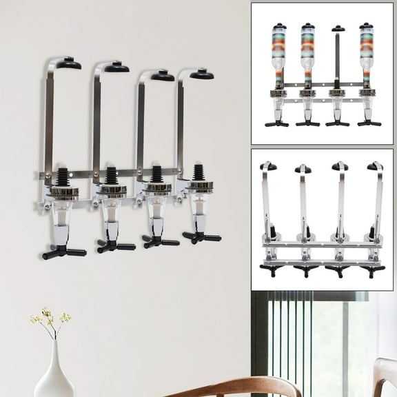 Silver Aluminum Alloy Body Professional Liquor Dispenser ABS Mat and Valve Wall Bracket for Holidays, Parties Bars, And Home Bars