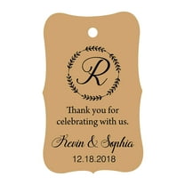 Gerich 100 Pcs Brown Kraft Paper Gift Tags Wedding Scallop Label