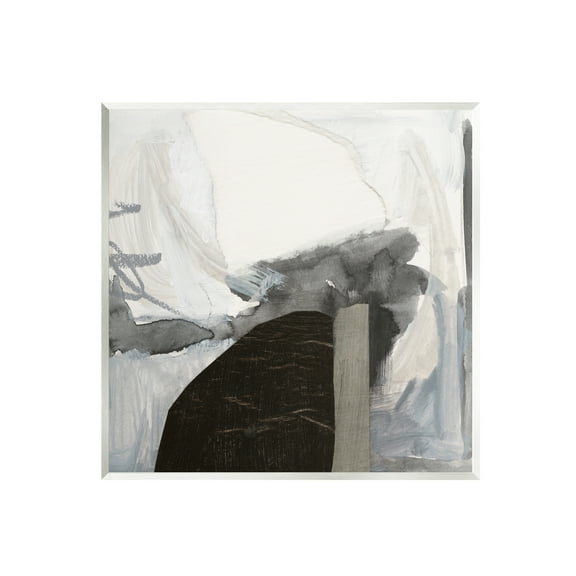 Stupell Industries Curved Black Forms Scribbled Shapes Abstract Painting Painting Unframed Art Print Wall Art, Design by Victoria Barnes