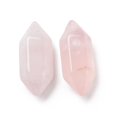 thumbnail image 2 of Natural Rose Quartz Double Terminal Pointed Pendants Faceted Charm 18.5~20x8~9x8~9mm Hole: 1.5mm, 2 of 4