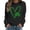 Black, variant on st patricks day shirt Crewneck Plaid Shamrock Pullover Irish Sweatshirt Graphic Tee Top Graphic Pullover Top Crewneck Long Sleeve Top Long Sleeve Graphic Tops Tunics for Women Green 3XL