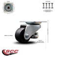 thumbnail image 2 of Nylon Swvl Top Plate Light Duty Floor Leveling Caster w/2" Diameter Black Wheel, 2 of 2