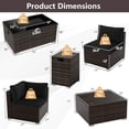thumbnail image 3 of Costway 7 PCS Patio Furniture Set 40,000 BTU Gas Fire Pit Table Propane Tank Cover Table Mix Brown + Black, 3 of 10