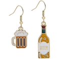 thumbnail image 1 of 1 Pair Beer Earrings Asymmetrical Beer Cup Beer Bottle Earrings for Women Teen Girls, 1 of 4