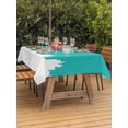 thumbnail image 3 of Outdoor Tablecloth with Umbrella Hole for Patio/Picnic/Party/Camping, Abstract Teal Waterproof Table Cloth Rectangle Table Cover Washable, Modern Minimalist Graffiti Artwork (60"x 84"), 3 of 8