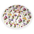 Christmas Tree Skirt, Tulips Flowers Yellow Purple Christmas Tree