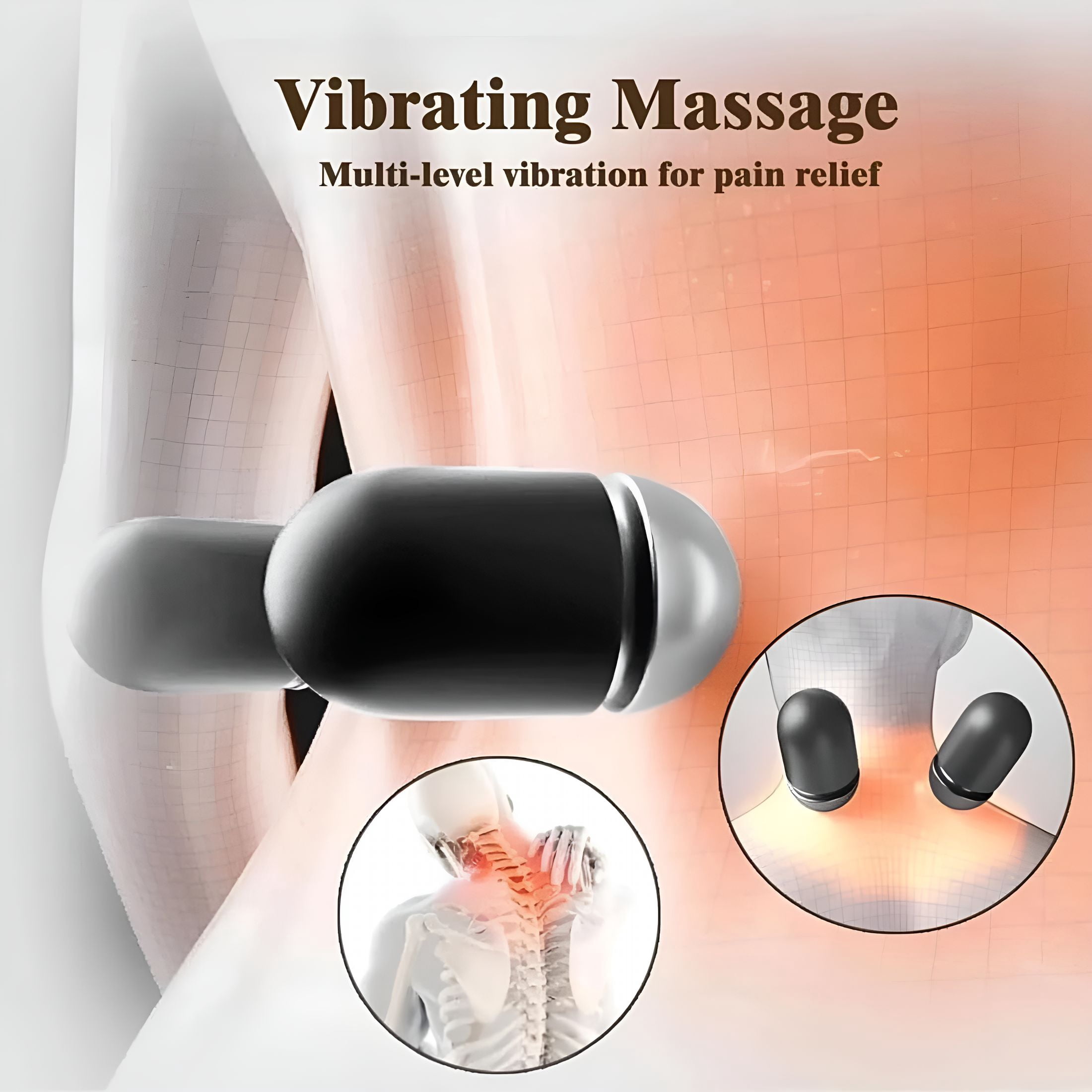 XIRQI Upgraded Smooth Spine Triple Fusion Back Massager,3 in 1 Neck Shoulder Backs Massagers with Traction,Vibration&Heat (Dark Gray)