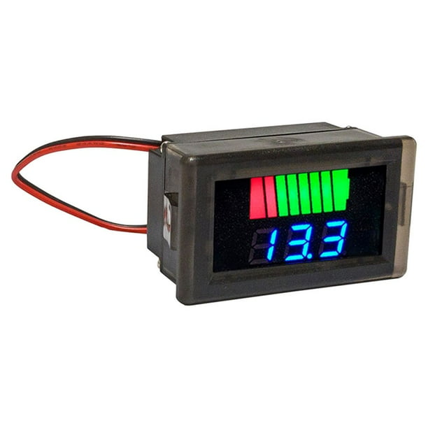 Eigraketly Voltímetro de batería, dispositivo de prueba, indicador de prueba Digital, componente modificado, probador de voltaje para Pantallas optoelectrónicas Azul