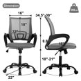 thumbnail image 2 of CL.HPAHKL Ergonomic Desk Chair, Mid-Back Mesh Office Chair with Wheels, Rolling Swivel Computer Task Chair for Home Office, Fixed Armrests, Tilt & Height Adjustable, Gray, 2 of 7
