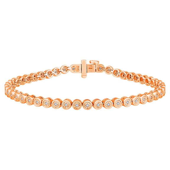 10K Rose Gold Round Diamond Tennis Bracelet (1/3 cttw, I-J Color, I2-I3 Clarity), 7"