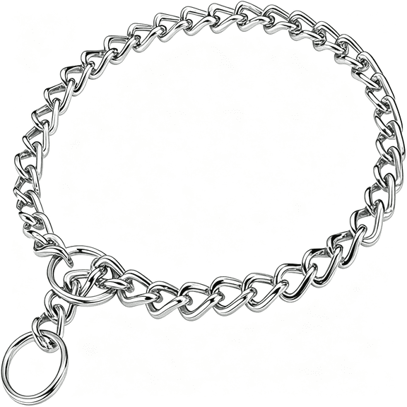 GASTROPOD Choke Chain for Dogs, Metal Slip Link Training Heavy Duty Dog Choke Collar Martingale Puppy Collars for Xxs Xs Small Medium Large Big Xl Breed Dogs (Silver, Xs)