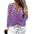 thumbnail image 1 of TWZH Women V Neck Floral Print Casual Shirt, 1 of 2