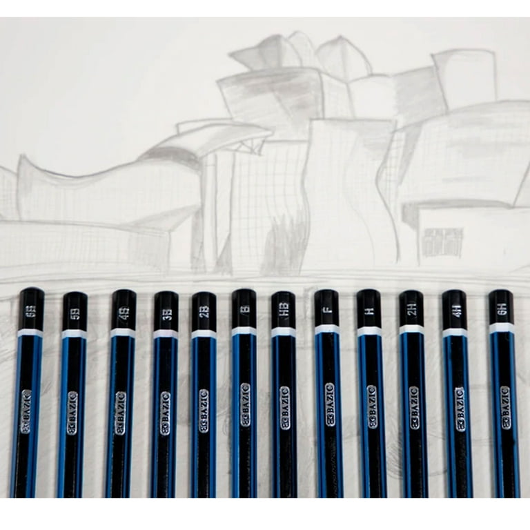 24 PC Artist Graded Pencils Set Sketching Graphite Pencil Drawing Range 6b to 6H